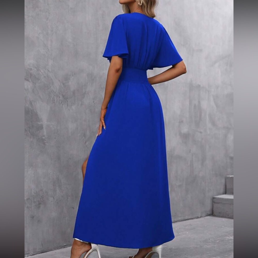 Boho butterfly sleeve slit thigh maxi dress - Picture 6 of 14